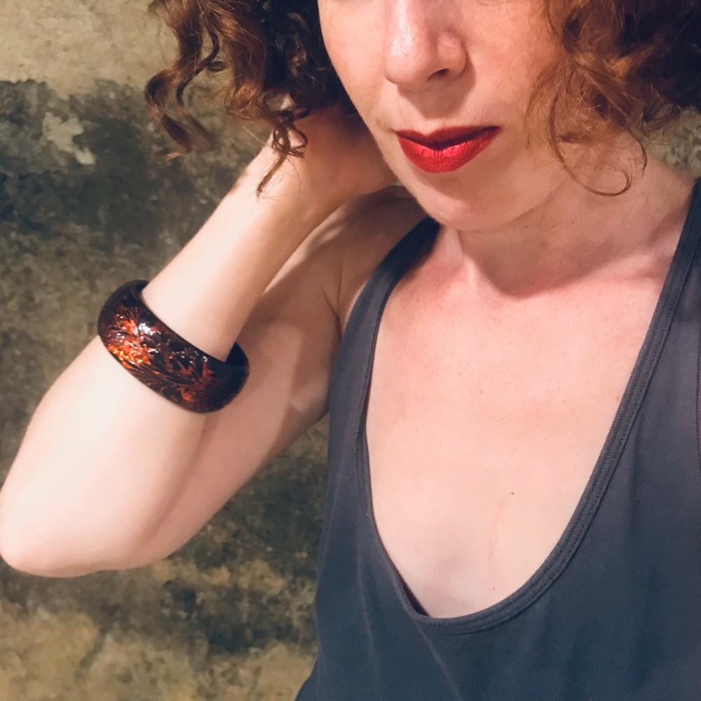 Vintage bracelet goth floral